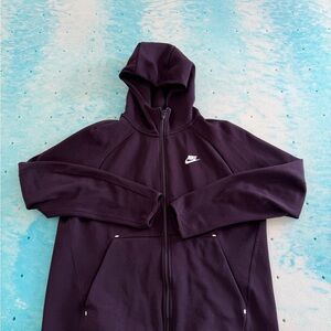 Nike Tech Hoodie in Plum with White Swoosh